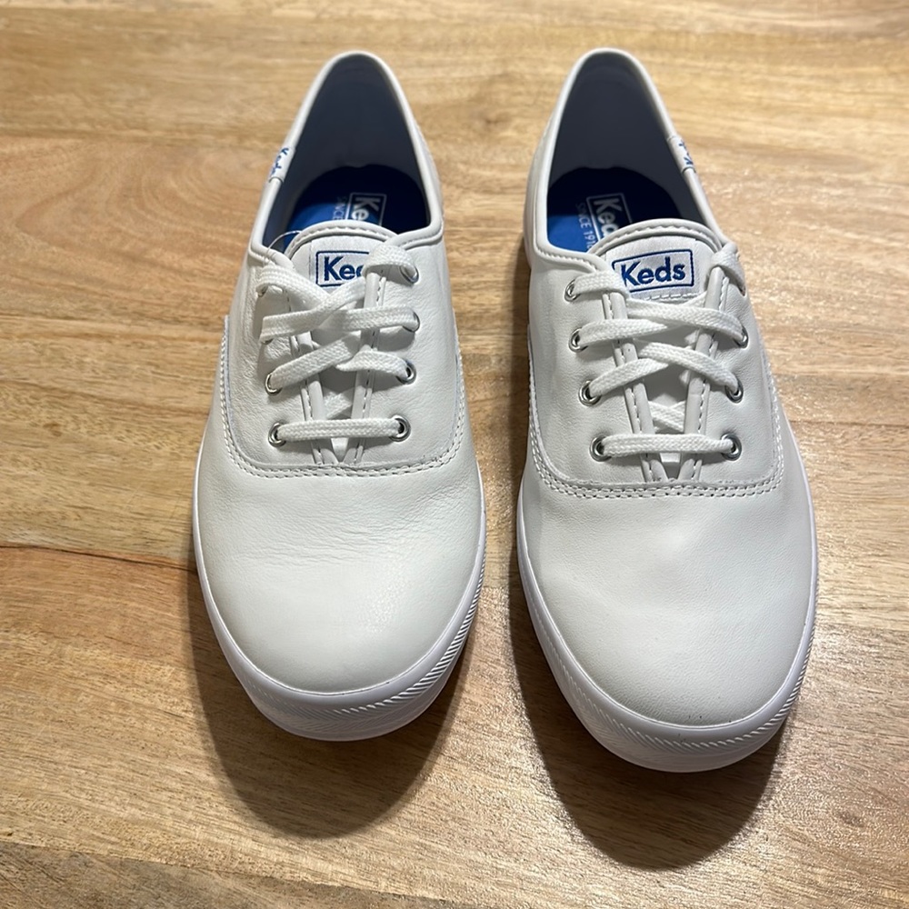 Women’s Keds, size 9.5, brand new/never worn, Champion White Leather, Dream Foam